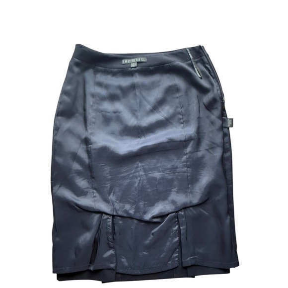 Lafayette 148 New York Wool Pencil Skirt – Dark Navy/Black – Size 2 - Picture 5 of 9